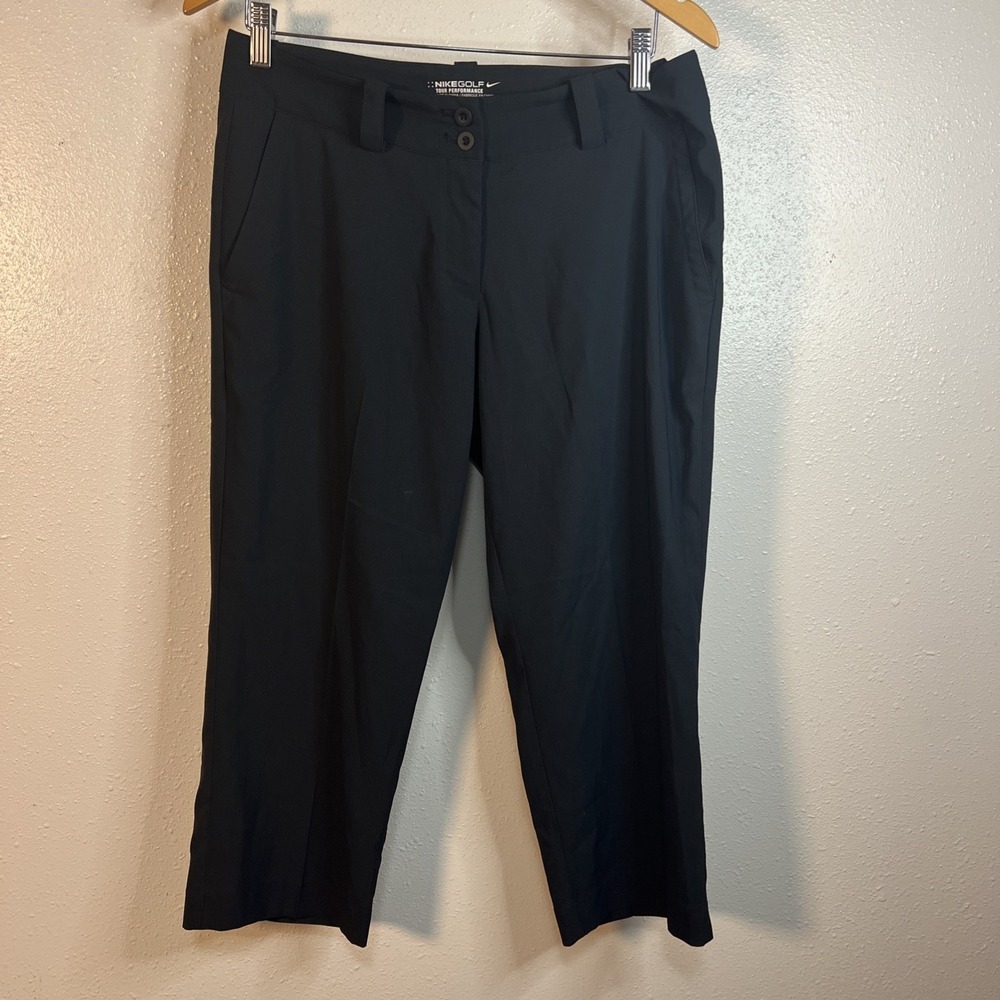 Nike Golf Tour Performance Size 8 Dri Fit All Black Capri Pant Women's